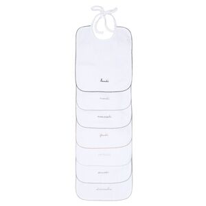 Bonpoint White Baby Bib Set - French days of the week